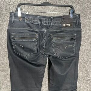 G-Star Raw Corvet Straight Womens‎ Black Denim Jeans 31x34 Leg Back Zip Pockets